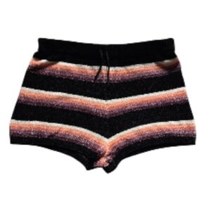 Volcom Fuzzy Knit Shorts in Black and Orange